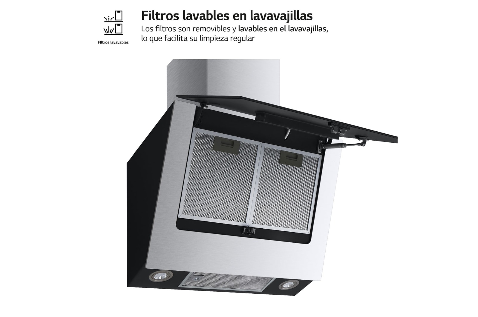 LG Campana extractora inclinada Cristal 60 cm - 630 ㎥/h Clase C, HCEZ2428B