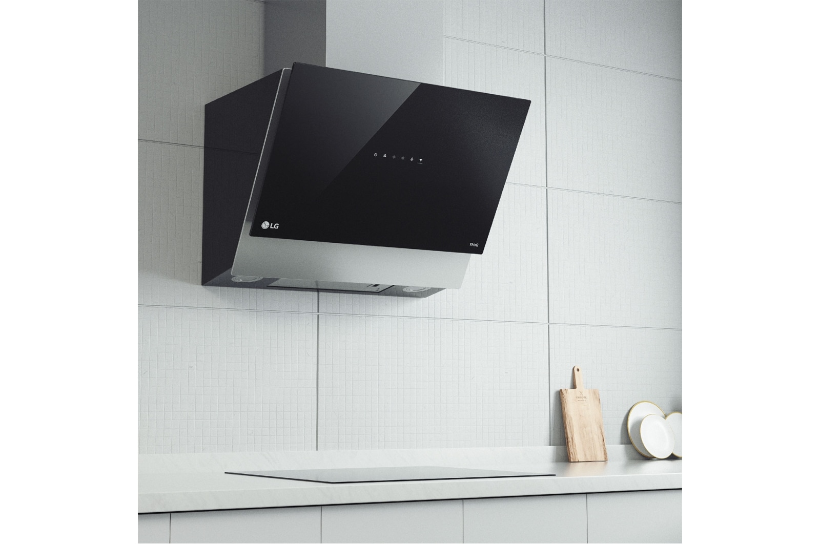 LG Campana extractora inclinada Cristal 60 cm - 630 ㎥/h Clase C, HCEZ2428B
