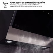 LG Campana extractora inclinada Cristal 60 cm - 630 ㎥/h Clase C, HCEZ2428B