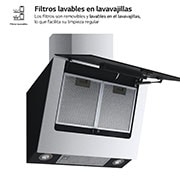 LG Campana extractora inclinada Cristal 60 cm - 630 ㎥/h Clase C, HCEZ2428B