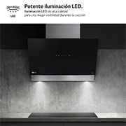 LG Campana extractora inclinada Cristal 60 cm - 630 ㎥/h Clase C, HCEZ2428B
