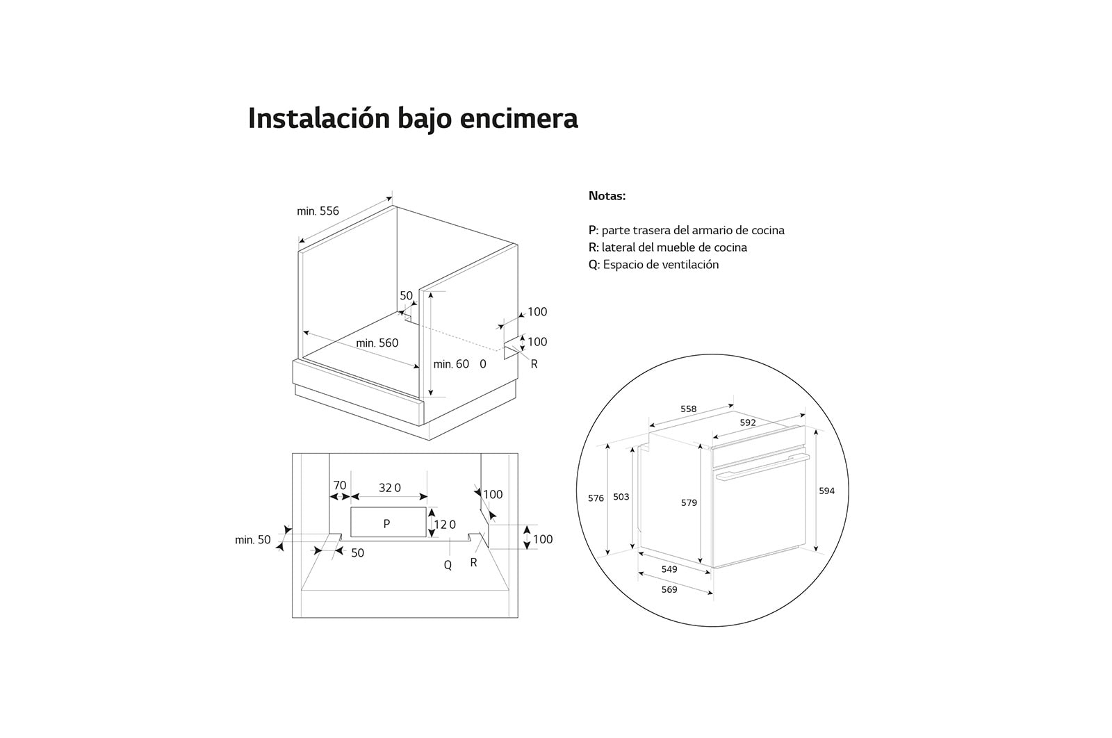 LG Horno Pirolítico Instaview 76L A+ con sistema de limpieza Blue EasyClean, acero negro mate, WS7D7631WB