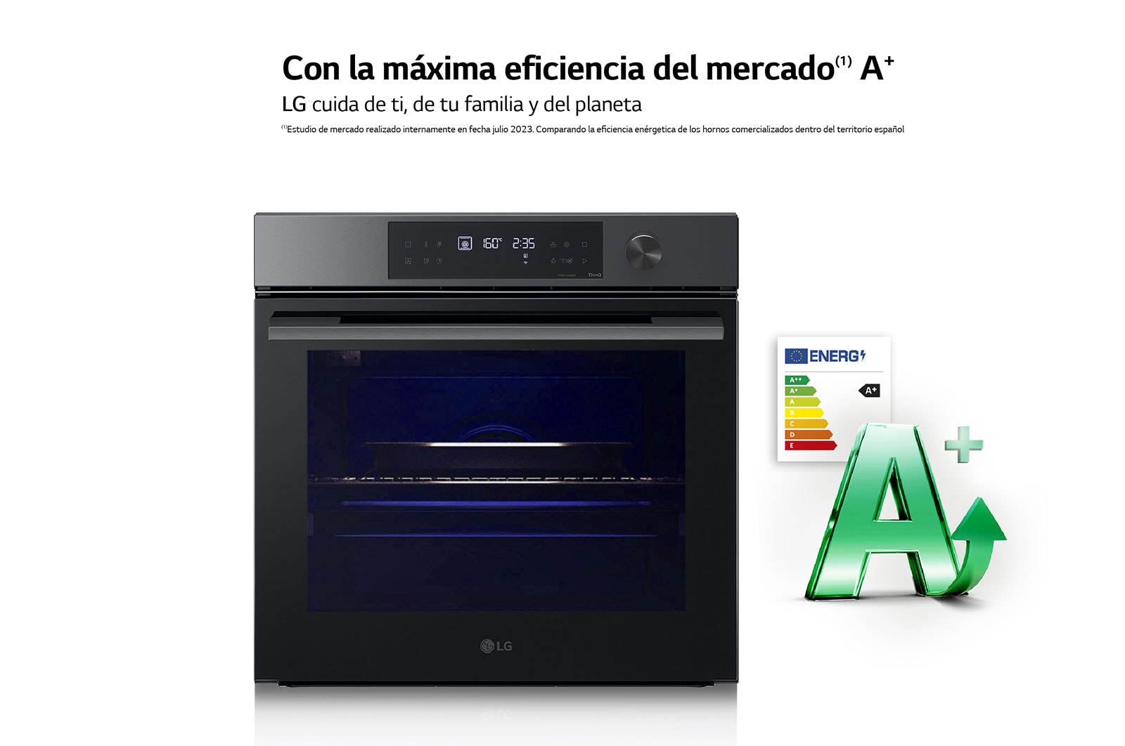 LG Horno Pirolítico Instaview 76L A+ con sistema de limpieza Blue EasyClean, acero negro mate, WS7D7631WB