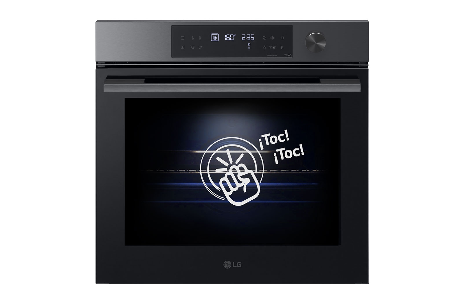 LG Horno Pirolítico Instaview 76L A+ con sistema de limpieza Blue EasyClean, guías, acero negro mate, WS7D7632WB