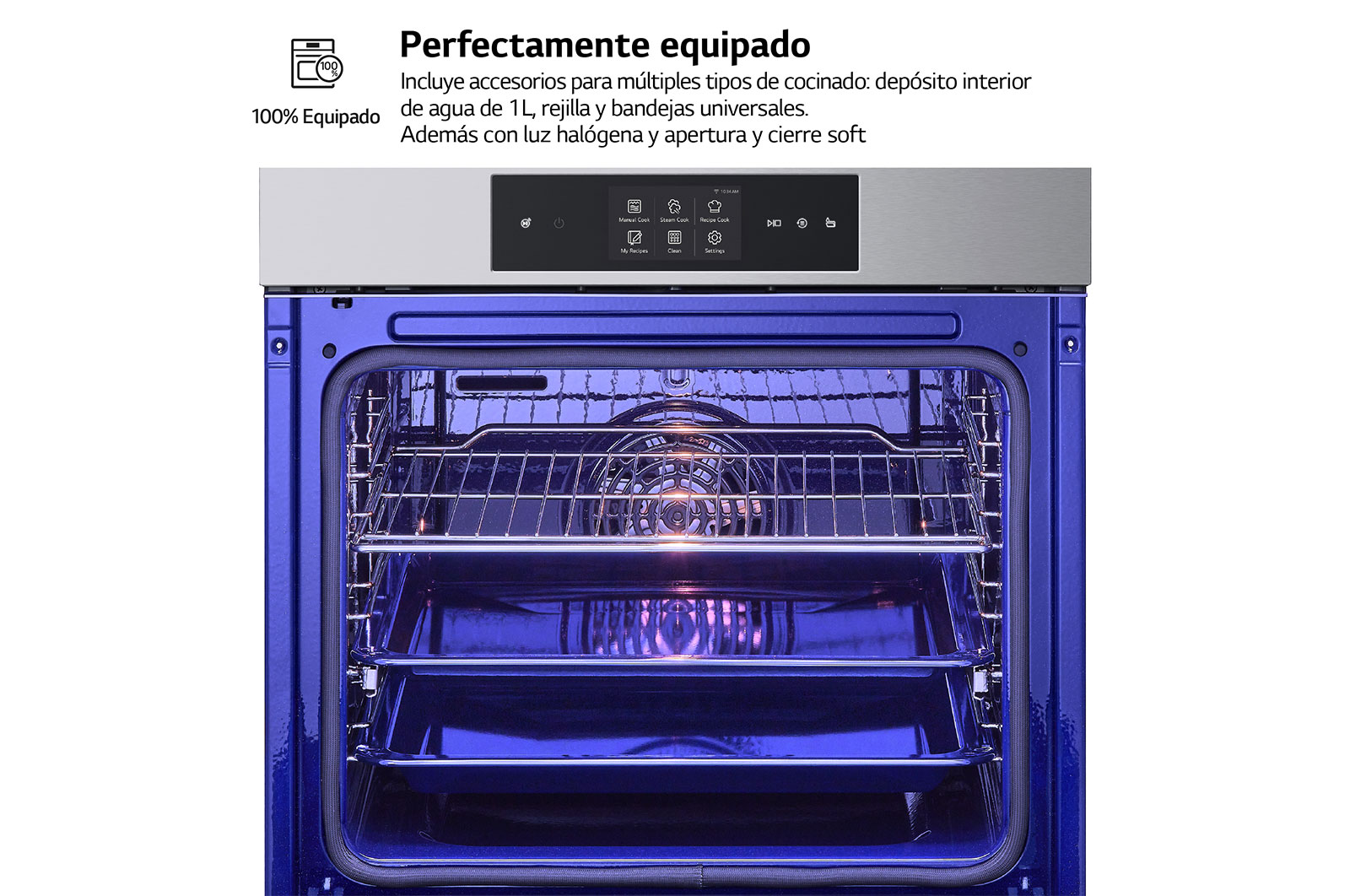 LG Horno Pirolítico Instaview Vapor 76L A++ con sistema de limpieza Blue EasyClean, acero inoxidable, WS9D7651WS