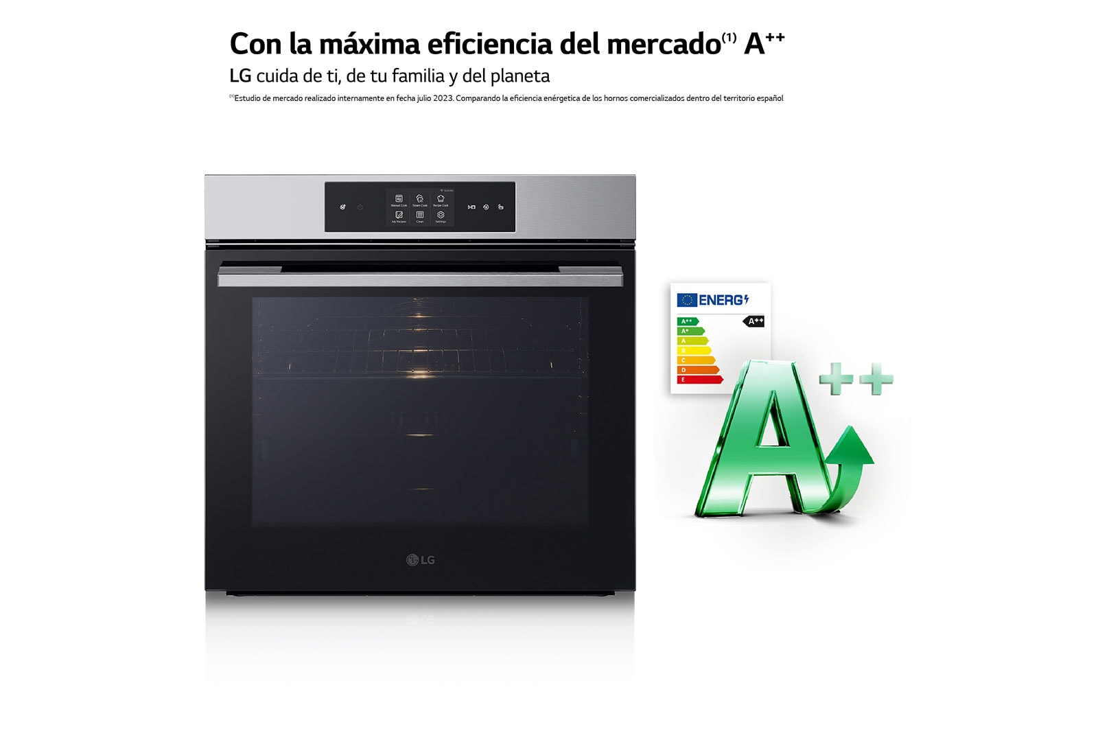 LG Horno Pirolítico Instaview Vapor 76L A++ con sistema de limpieza Blue EasyClean, acero inoxidable, WS9D7651WS