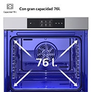 LG Horno Pirolítico Instaview Vapor 76L A++ con sistema de limpieza Blue EasyClean, acero inoxidable, WS9D7651WS