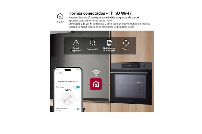 LG Horno LG Instaview 76 litros A+ Freidora de Aire, WSED7612S