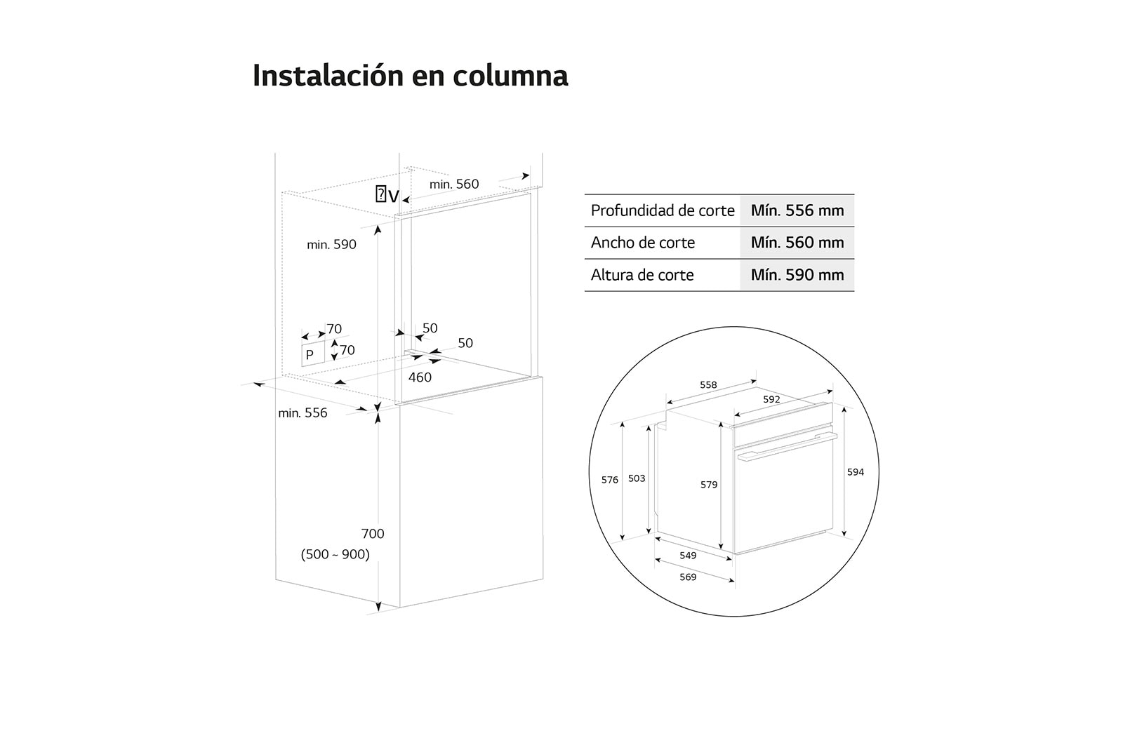 LG Oferta set: Horno LG Instaview 76 litros A+ Freidora de Aire y Placa de indución 59cm Flex + zona 28 cm, WSED7612S.CBIZ2