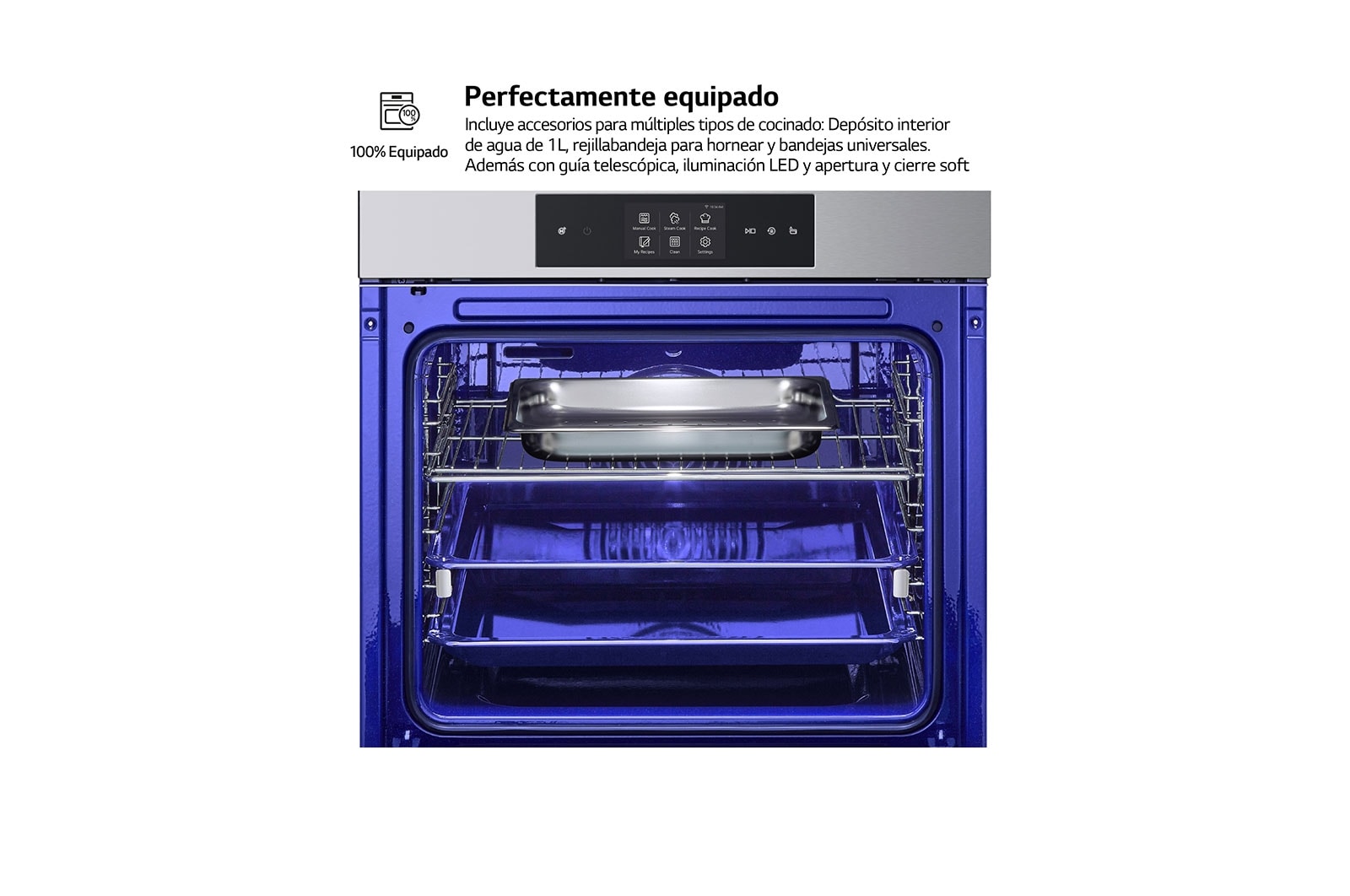 LG Horno LG Instaview 76 litros A++ Cocina Vapor y Freidora de Aire, WSED7665B