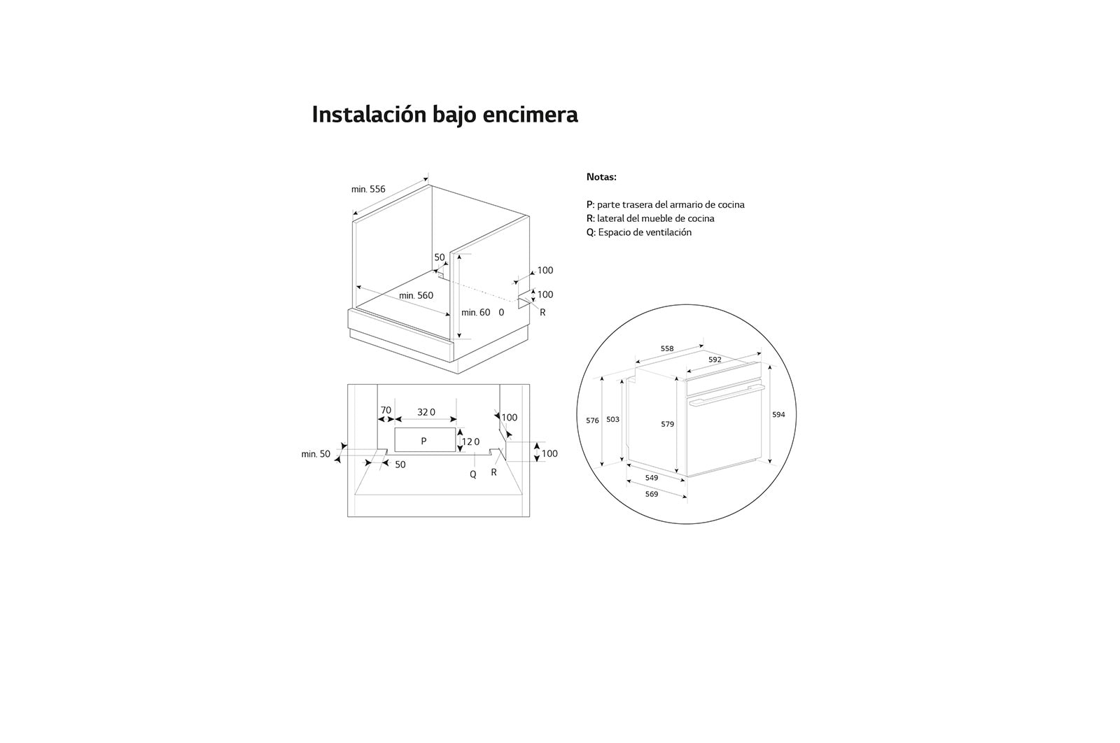 LG Horno  Instaview Vapor 100% 76L A++ con sistema de limpieza Blue EasyClean, cristal negro mate, WSED7666M