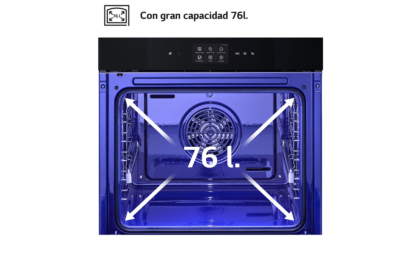 LG Outlet Horno LG Instaview 76 litros A++ Freidora de Aire, WSED7667M.OUTLET