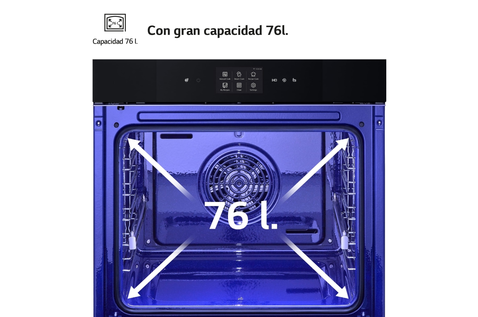 LG Horno LG Instaview 76 litros A++  Freidora de Aire, WSED7667M