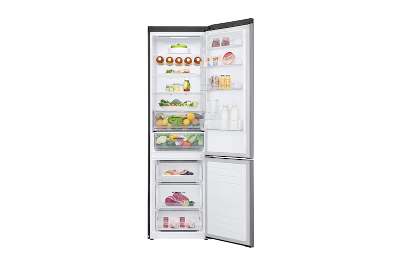 LG Frigorífico Combi Door Cooling⁺, 2m, Clasificación C, capacidad de 419l, Inox antihuellas, serie 600, GBB62PZ5CN1