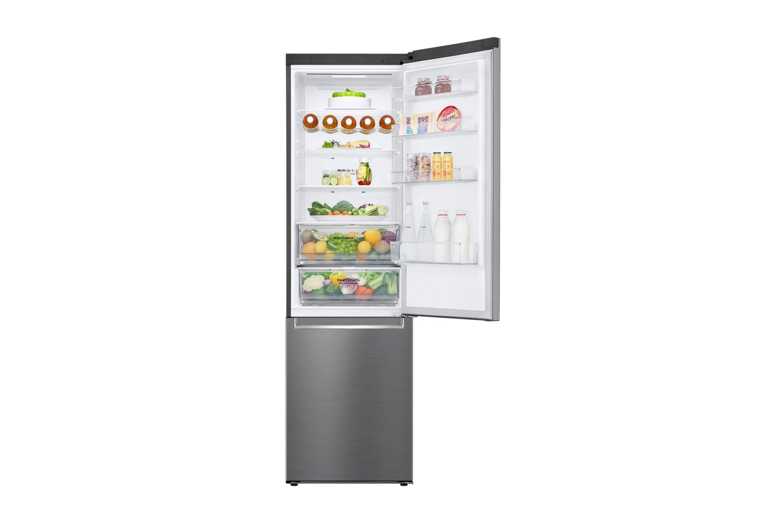 LG Frigorífico Combi Door Cooling⁺, 2m, Clasificación C, capacidad de 419l, Inox antihuellas, serie 600, GBB62PZ5CN1