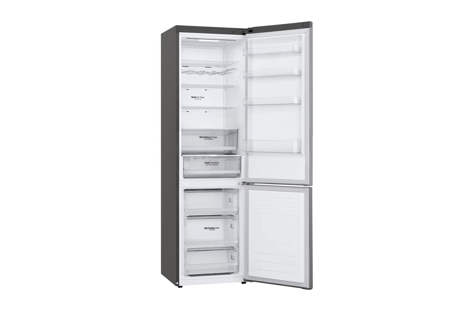 LG Frigorífico Combi Door Cooling⁺, 2m, Clasificación C, capacidad de 419l, Inox antihuellas, serie 600, GBB62PZ5CN1