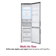 LG Frigorífico Combi 2m, Clasificación C, capacidad de 419l, Inox antihuellas, Serie 600, GBB62PZGCC1