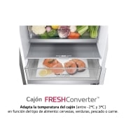 LG Frigorífico Combi 2m, Clasificación C, capacidad de 419l, Inox antihuellas, Serie 600, GBB62PZGCC1