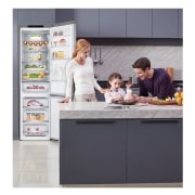 LG Frigorífico Combi 2m, Clasificación C, capacidad de 419l, Inox antihuellas, Serie 600, GBB62PZGCC1