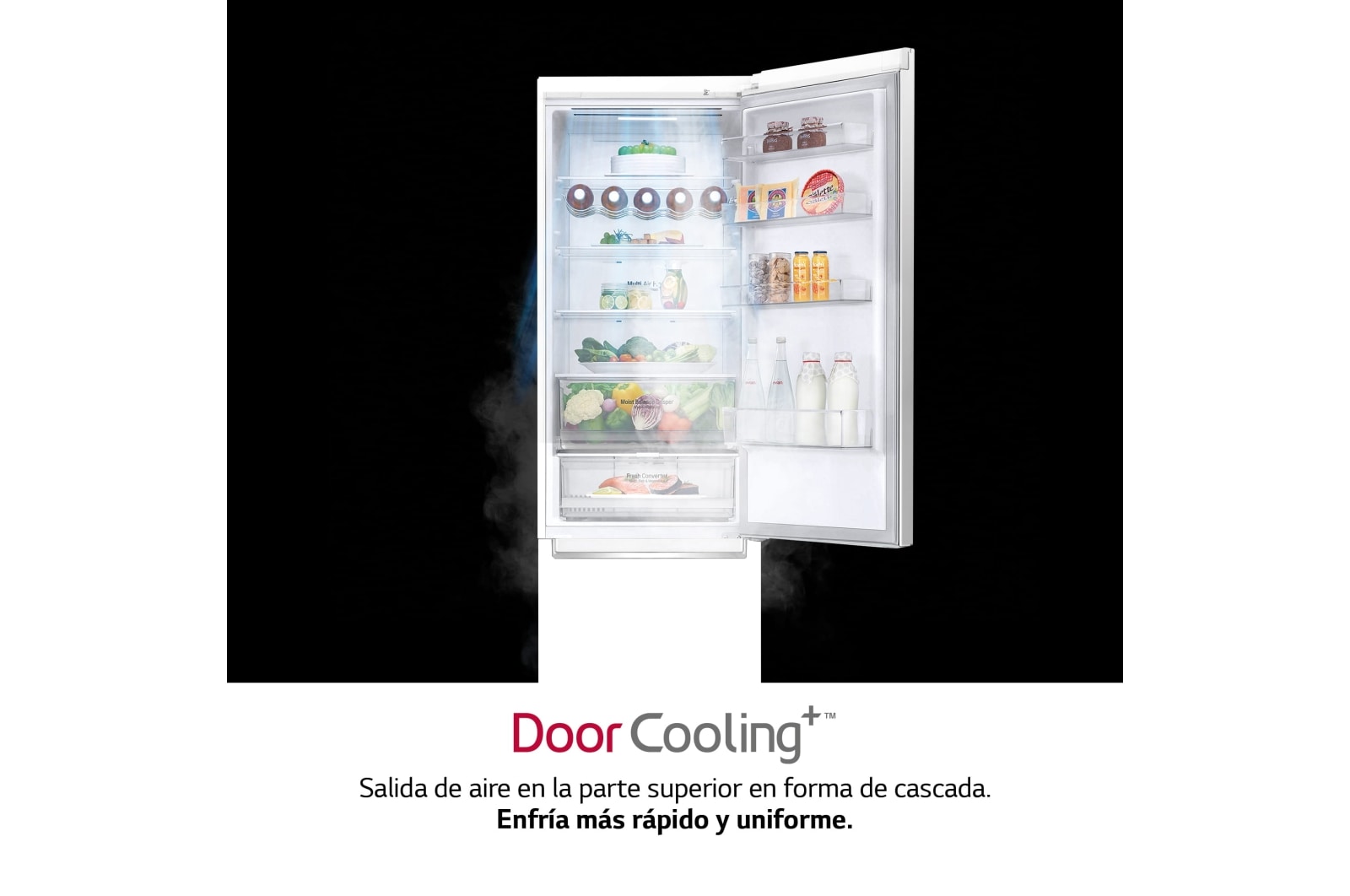 LG Frigorífico Combi 2m, Clasificación D, capacidad de 419l, Blanco, Serie 600, GBB62SWFGN