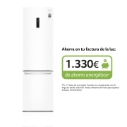 LG Frigorífico Combi 2m, Clasificación D, capacidad de 419l, Blanco, Serie 600, GBB62SWFGN