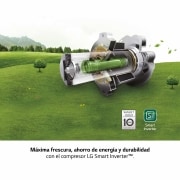 LG Frigorífico Combi 2m, Clasificación D, capacidad de 419l, Blanco, Serie 600, GBB62SWFGN