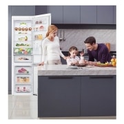 LG Frigorífico Combi 2m, Clasificación D, capacidad de 419l, Blanco, Serie 600, GBB62SWFGN