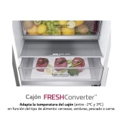 LG Frigorífico Combi 2m, Clasificación B, Acero inoxidable texturizado antihuellas, capacidad de 419l, Serie 700, GBB72MBUBN