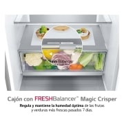 LG Frigorífico Combi 2m, Clasificación D, capacidad de 419l, Inox antihuellas, serie 700, GBB72PZVGN