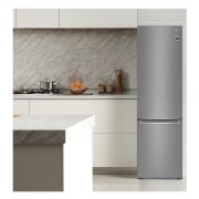 LG Frigorífico Combi 2m, Clasificación D, capacidad de 419l, Inox antihuellas, serie 700, GBB72PZVGN