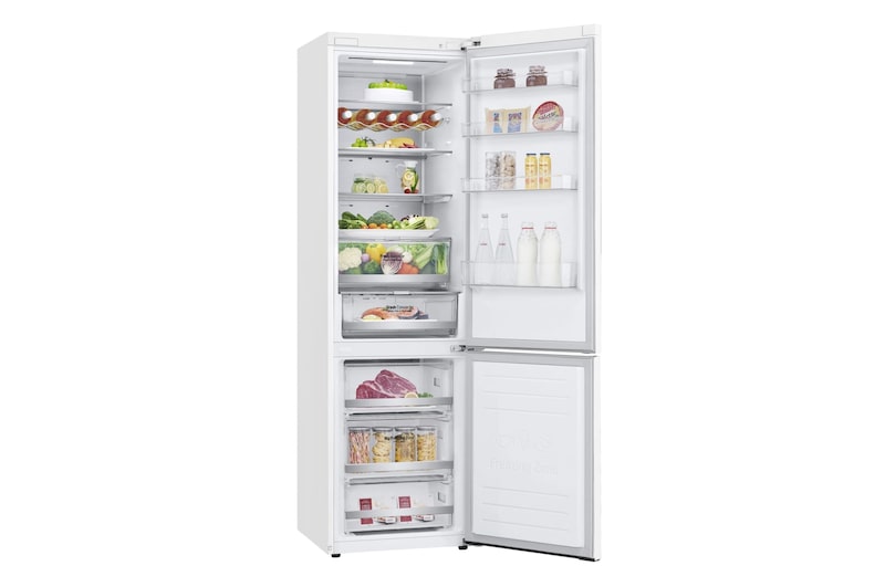 LG Frigorífico Combi 2m, Clasificación C, capacidad de 419l, blanco, serie 700, GBB72SWUCN