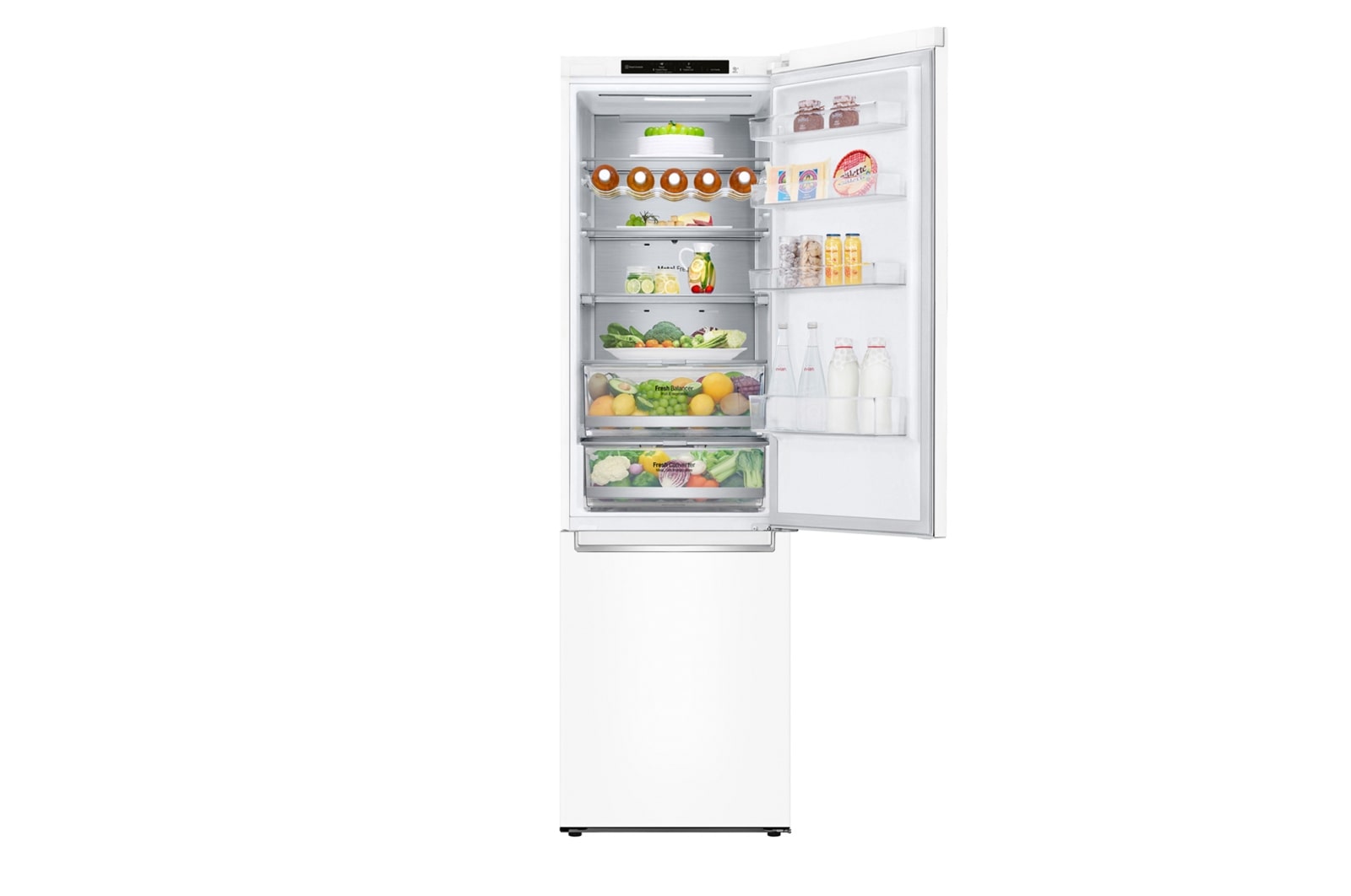 LG Frigorífico Combi Door Cooling+, 2m, Clasificación C, capacidad de 419l, blanco, serie 700 , GBB72SWVCN1