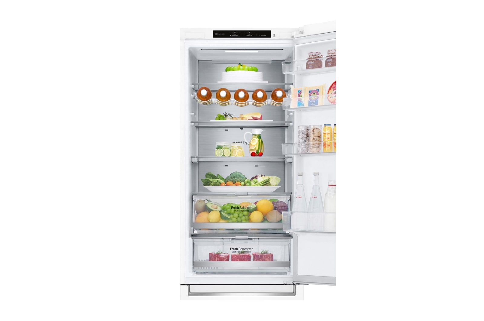 LG Frigorífico Combi Door Cooling+, 2m, Clasificación C, capacidad de 419l, blanco, serie 700 , GBB72SWVCN1
