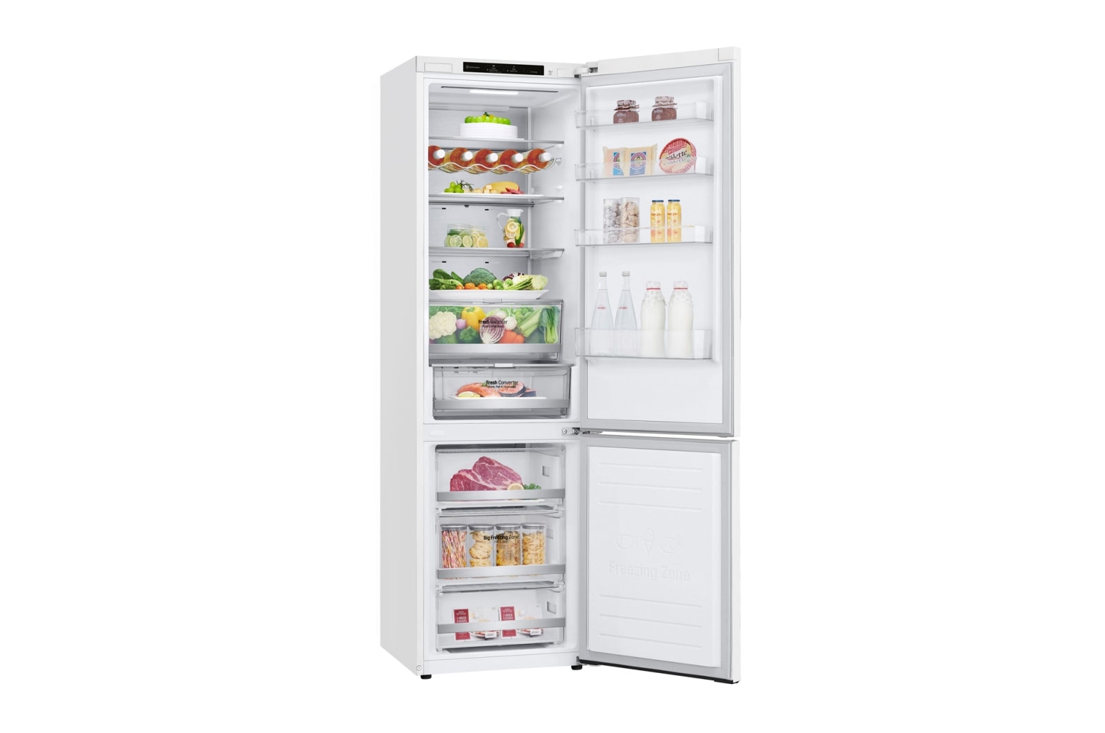 LG Frigorífico Combi Door Cooling+, 2m, Clasificación C, capacidad de 419l, blanco, serie 700 , GBB72SWVCN1
