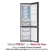 LG Frigorífico Crystal Door Combi 2m, Clasificación C, capacidad de 419l, Blanco satinado, GBB72TW9CQ1