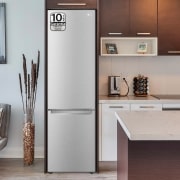 LG Frigorífico Combi Door Cooling+, 2m, Clasificación Un 20% más eficiente que A, capacidad de 419l, acero texturizado antihuellas. Serie 900, GBB92MBB3P