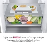 LG Frigorífico Combi 2m, Clasificación un 10% más eficiente que A, 419l, Acero Premium Antihuellas, serie Centum, GBB92MCB1P