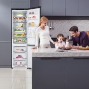 LG Frigorífico Combi 2m, Clasificación un 12% más eficiente que A, 419l, Acero Premium Antihuellas, serie Centum, GBB92MCB2P