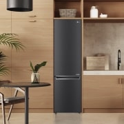 LG Frigorífico Combi 2m, Clasificación un 12% más eficiente que A, 419l, Acero Premium Antihuellas, serie Centum, GBB92MCB2P