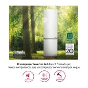 LG Frigorífico Combi 2m, Clasificación A, capacidad de 419l, Acero Premium Antihuellas, serie Centum, GBB92STBAP