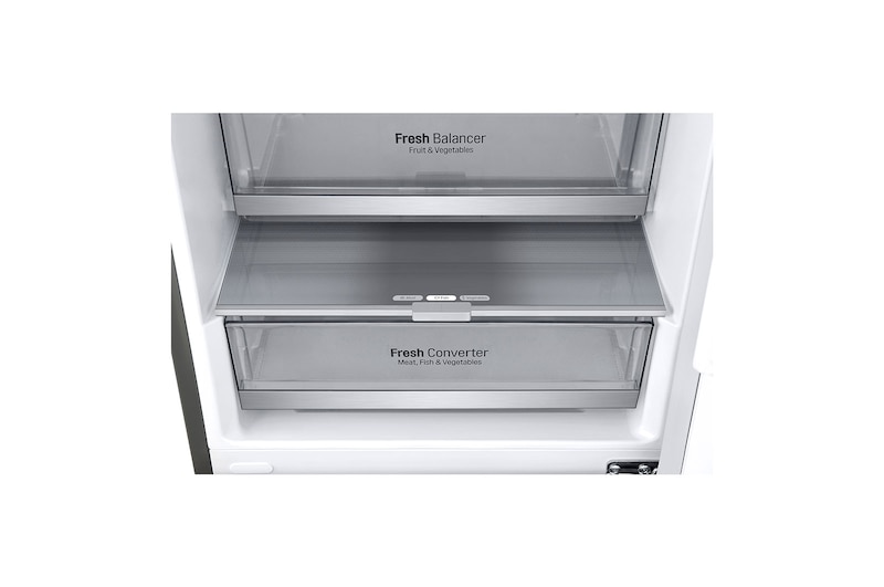 LG Frigorífico Combi 2m, Clasificación E , capacidad de 419l, Dispensador de agua Inox antihuellas, serie 7, GBF72PZDMN