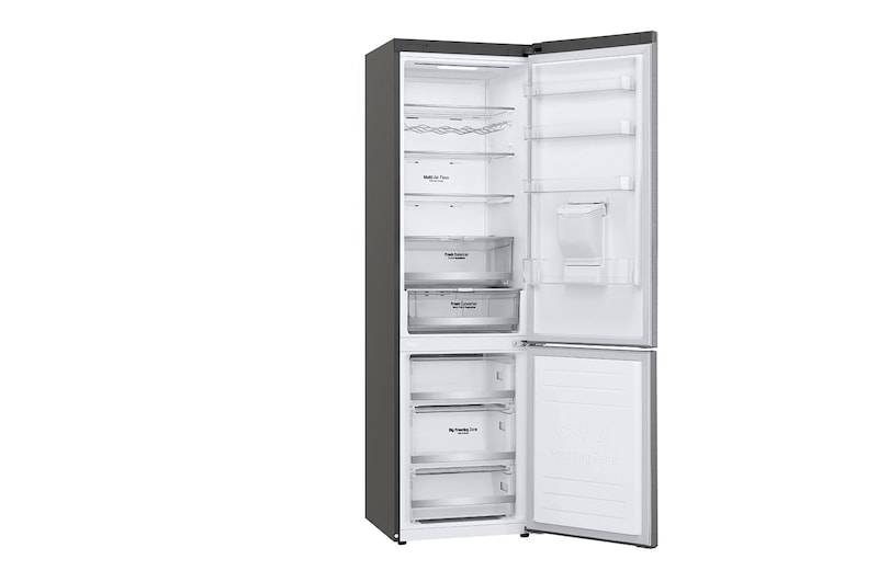 LG Frigorífico Combi 2m, Clasificación E , capacidad de 419l, Dispensador de agua Inox antihuellas, serie 7, GBF72PZDMN