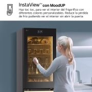 LG Frigorífico combi Instaview con MoodUP Door Cooling+, 1,86 m, Clasificación D, capacidad de 352 l,  Multicolor, GBG719MDNN