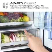 LG Frigorífico combi Instaview con MoodUP Door Cooling+, 1,86 m, Clasificación D, capacidad de 352 l,  Multicolor, GBG719MDNN