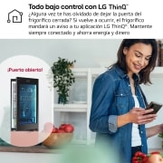 LG Frigorífico combi Instaview con MoodUP Door Cooling+, 1,86 m, Clasificación D, capacidad de 352 l,  Multicolor, GBG719MDNN