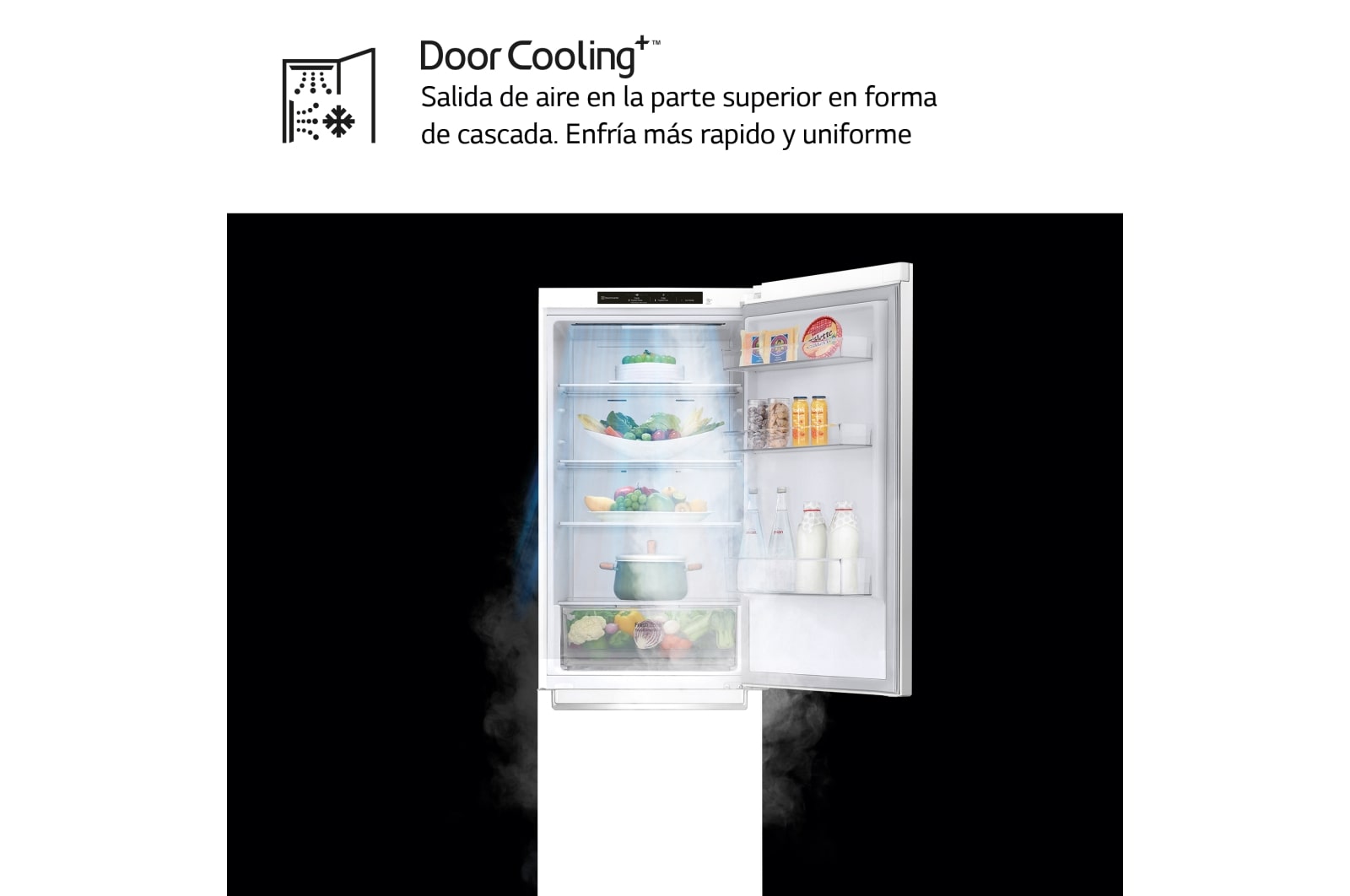 LG Frigorífico Combi LG GBP31SWLZN, 1,86m, E, capacidad de 374l, Blanco, serie 3, GBP31SWLZN