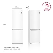 LG Frigorífico Combi DoorCooling+™ 1,86m, Clasificación D, capacidad de 374l, Blanco, serie P-600, GBP61SWPGN