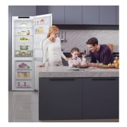 LG Frigorífico Combi DoorCooling+™ 1,86m, Clasificación D, capacidad de 374l, Blanco, serie P-600, GBP61SWPGN