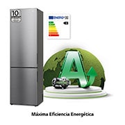 LG Frigorífico Combi  Door Cooling+, 2m, Clasificación A, capacidad de 419l, Inox antihuellas , serie P-600, GBP62PZNAC