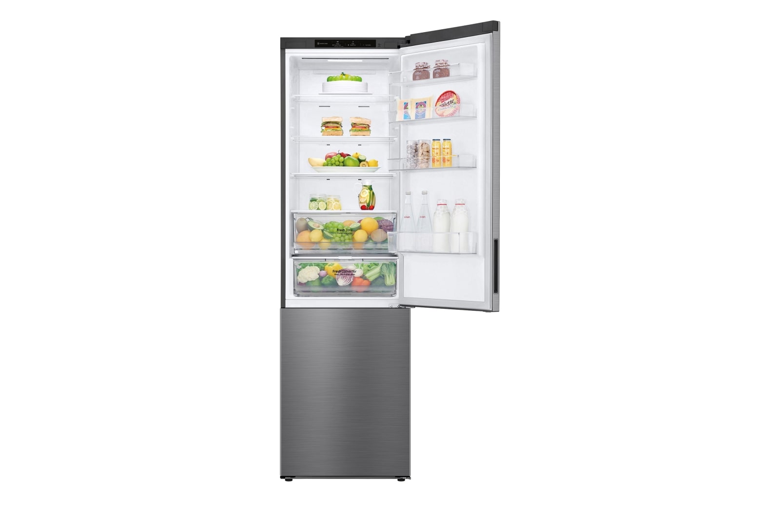 LG Frigorífico Combi 2m, Clasificación B, capacidad de 419l, Inox grafito antihuellas, Serie P-600 , GBP62PZNBC